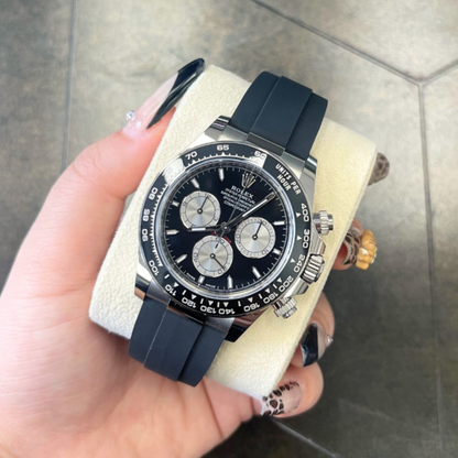 Cosmograph Daytona Oysterflex Black, White gold, 126519LN