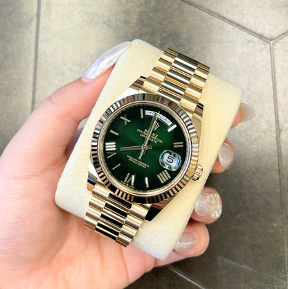 Day-Date 40 Green Ombré, Yellow gold, 228238