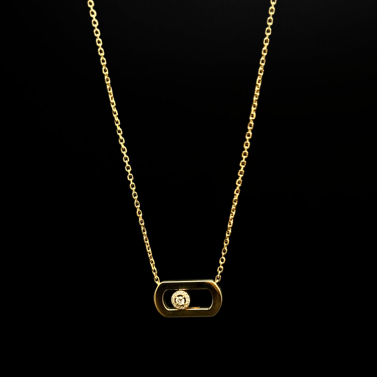 So Move Necklace, Yellow Gold & Diamonds